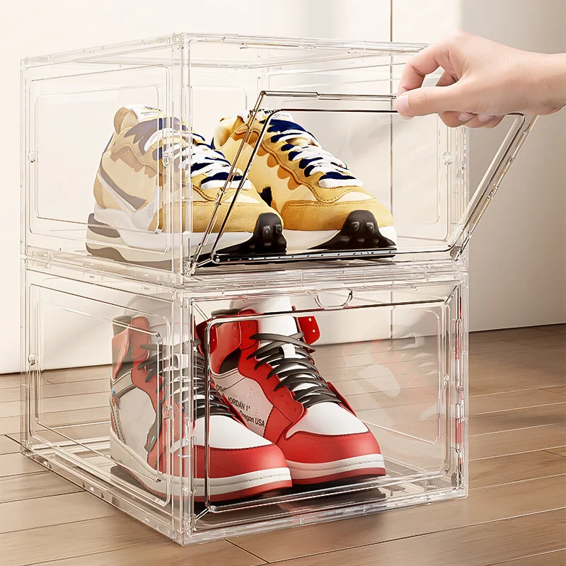 10 Pack Large Shoe Boxes Clear Plastic Stackable,Shoe Storage Organizer with Lids - Image 5