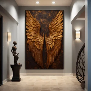 Abstract Golden Angel Wings Canvas Painting Modern Wings Painting Wall Art Posters Prints Bedroom Living Room Home Decor