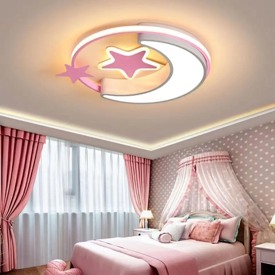 Moon Star Led Ceiling Light Kid Room Light Fixture Baby Room Light Girl Lamp Kid Room Ceiling Lamp For Children Bedroom Lighting - Image 4