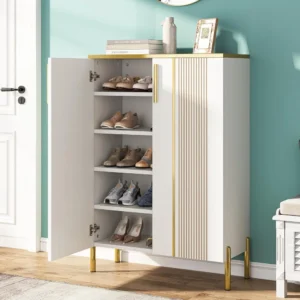6-Tier Adjustable Shoe Storage Cabinet with Doors for Entryway Organization