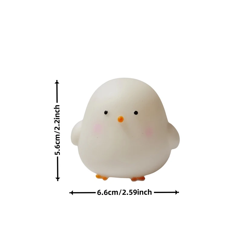 Silicone LED Bedside Night Light ABS Small Chicken Cute Desk Lamps Children's Room Bedrooms With button battery Deco Night Lamps - Image 6