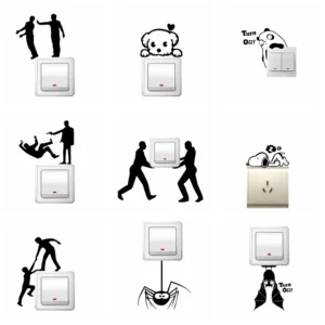 1 pc murder or small animals Sticker for switch Waterproof Vinyl Wallpaper Home Decor For Living Room Bedroom Decoration Murals