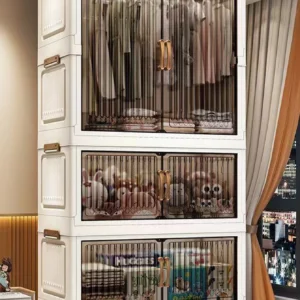 Multifunction Folding Storage Cabinet Dustproof Wardrobe Sundries Cabinet Closet Organizer Locker Storage Box