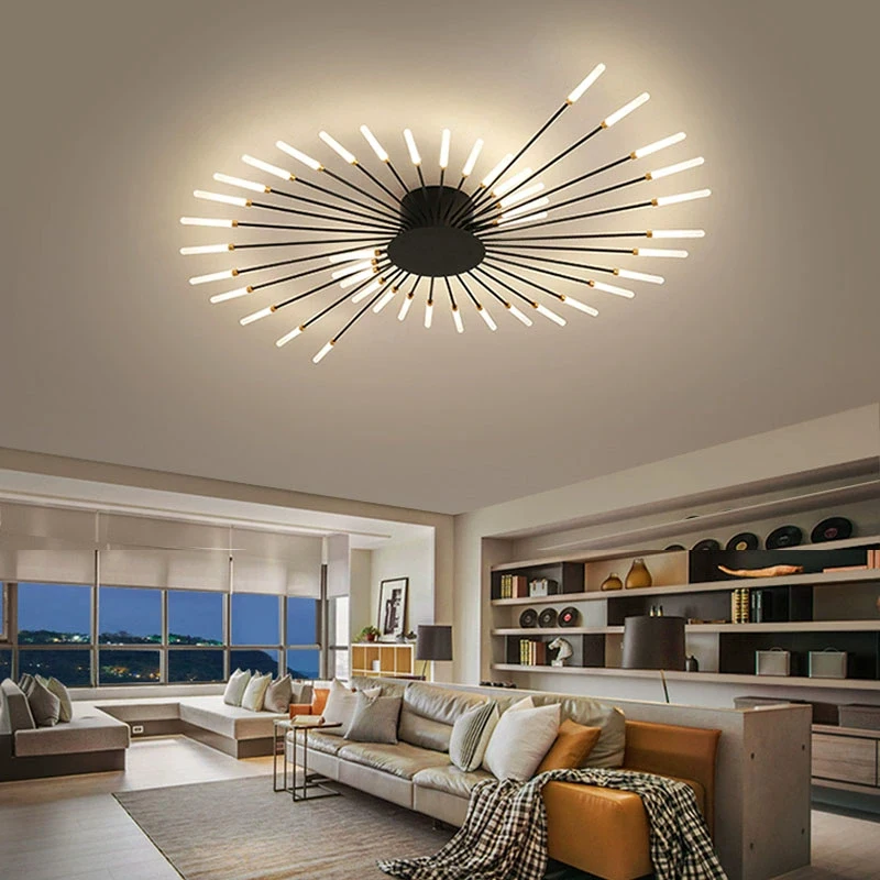 Living Room Light LED Ceiling Lamp Modern Indoor Lighting Acrylic Nordic Creative Fan-shaped Bedroom Fixture Home Decor Kid Room - Image 4