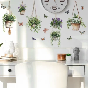 Fresh Hanging Decoration, Potted Butterfly, Bedroom, Living Room, Home, Wall Background Beautification, Decorative Wall Stickers