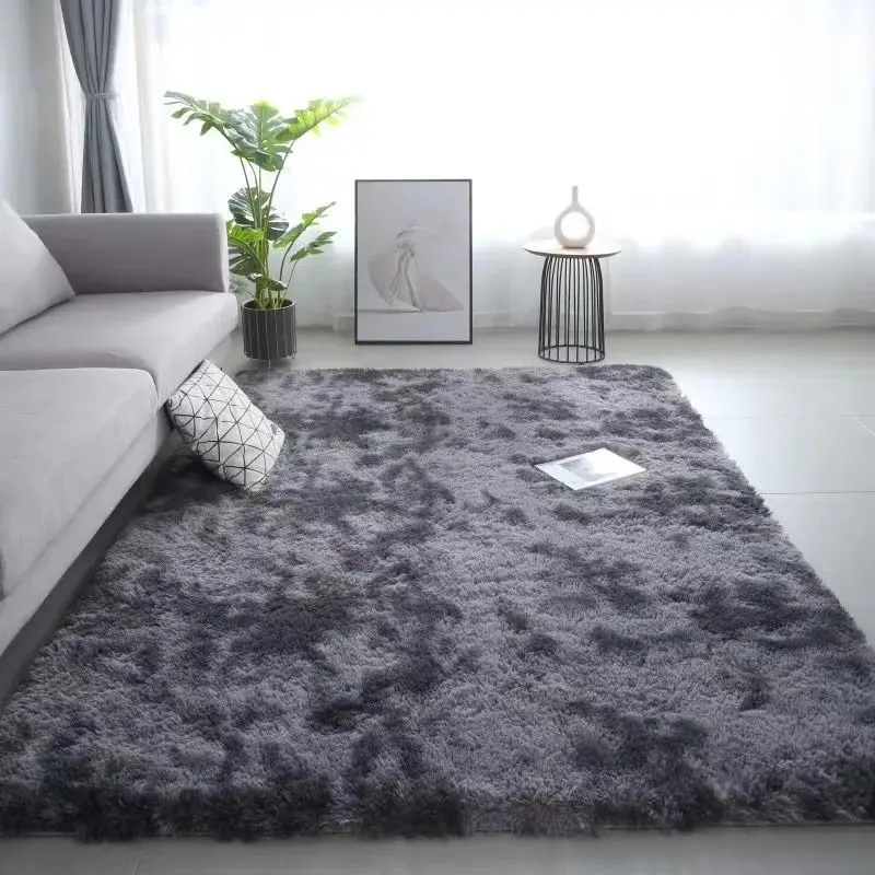 VIKAMA 1PC Silk Wool Rugs Children's Room Living Room Bedroom Tie-Dye Non-Slip Washable Machine Washable Carpet Mats - Image 2