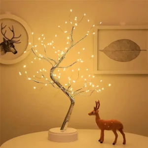 Light Tree Table Top LED Shimmery Tree Light USB/Battery-Powered Touch Switch Night Light Branch Lights for Holiday Home Decor
