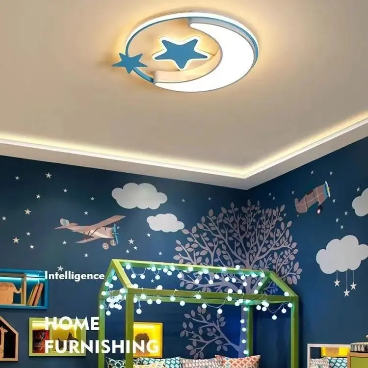 Moon Star Led Ceiling Light Kid Room Light Fixture Baby Room Light Girl Lamp Kid Room Ceiling Lamp For Children Bedroom Lighting - Image 2