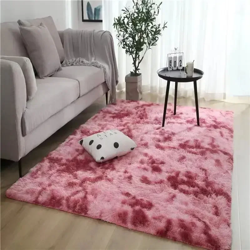 Gradient Silk Wool Bedside Rug Children's Room Living Room Bedroom Non-slip Machine Washable Not Easy to Lose Hair Carpet - Image 3